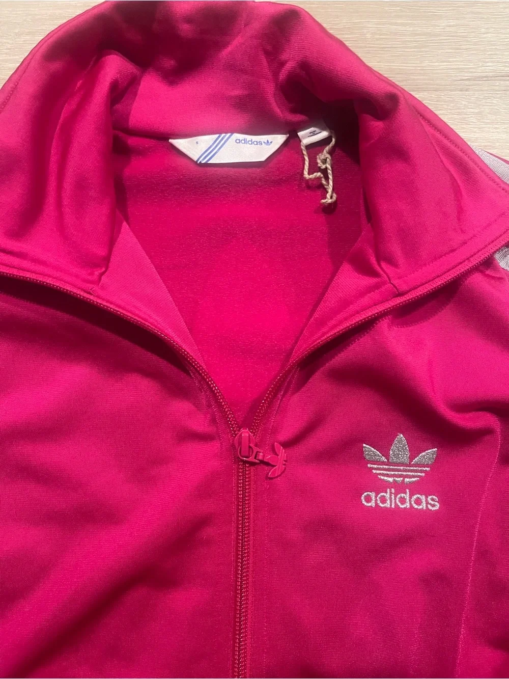 adidas Hot Pink Track Jacket with White 3-Stripes